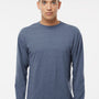 M&O Mens Gold Soft Touch Long Sleeve Crewneck T-Shirt - Heather Navy Blue