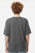 M&O 4850 Youth Gold Soft Touch Short Sleeve Crewneck T-Shirt Heather Dark Grey Model Back