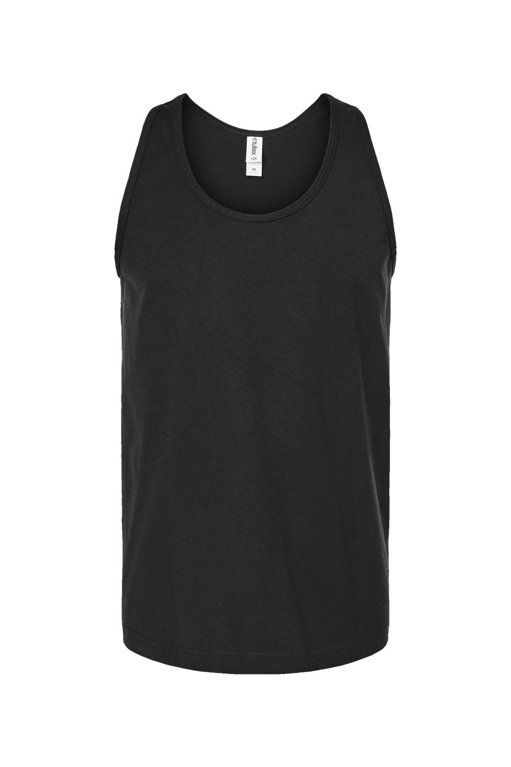 Tultex S105 Mens Fine Jersey Tank Top Black Flat Front