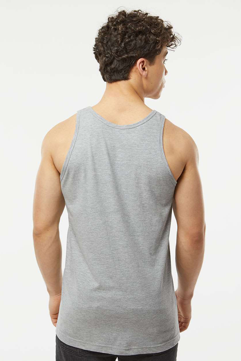 Tultex S105 Mens Fine Jersey Tank Top Heather Grey Model Back