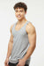 Tultex S105 Mens Fine Jersey Tank Top Heather Grey Model Side
