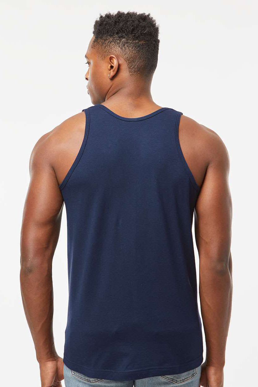 Tultex S105 Mens Fine Jersey Tank Top Navy Blue Model Back
