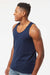 Tultex S105 Mens Fine Jersey Tank Top Navy Blue Model Side