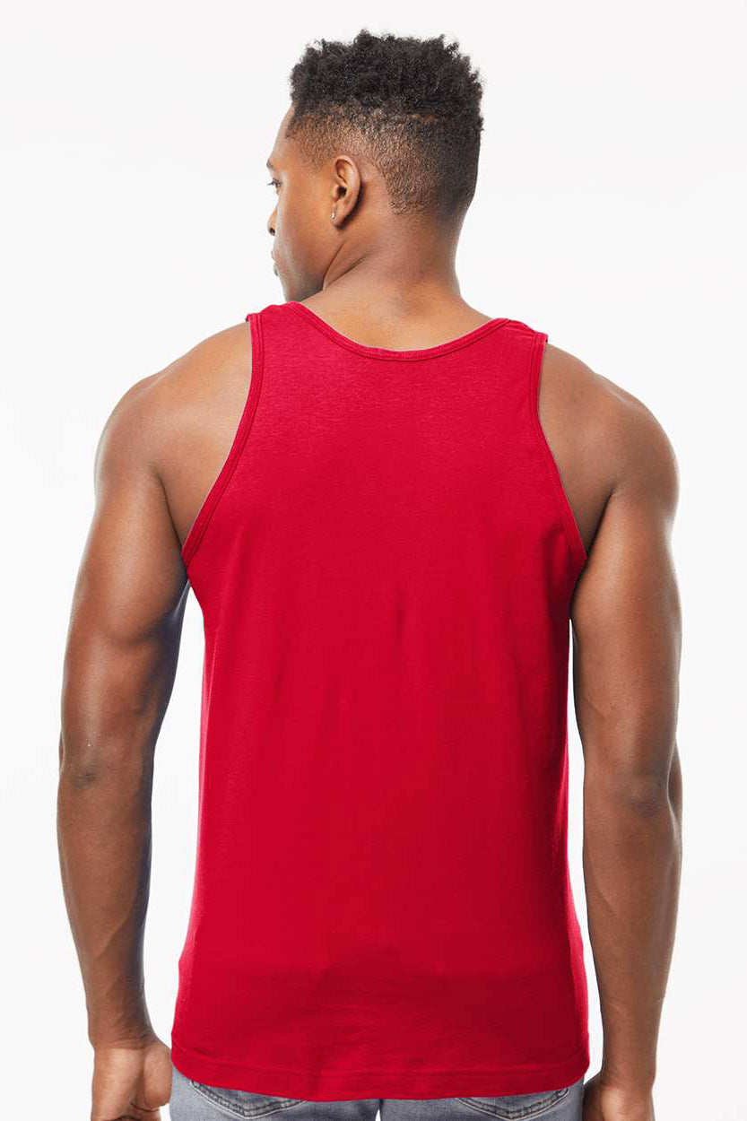 Tultex S105 Mens Fine Jersey Tank Top Red Model Back