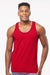 Tultex S105 Mens Fine Jersey Tank Top Red Model Front