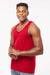 Tultex S105 Mens Fine Jersey Tank Top Red Model Side