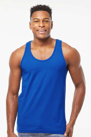 Tultex S105 Mens Fine Jersey Tank Top Royal Blue Model Front