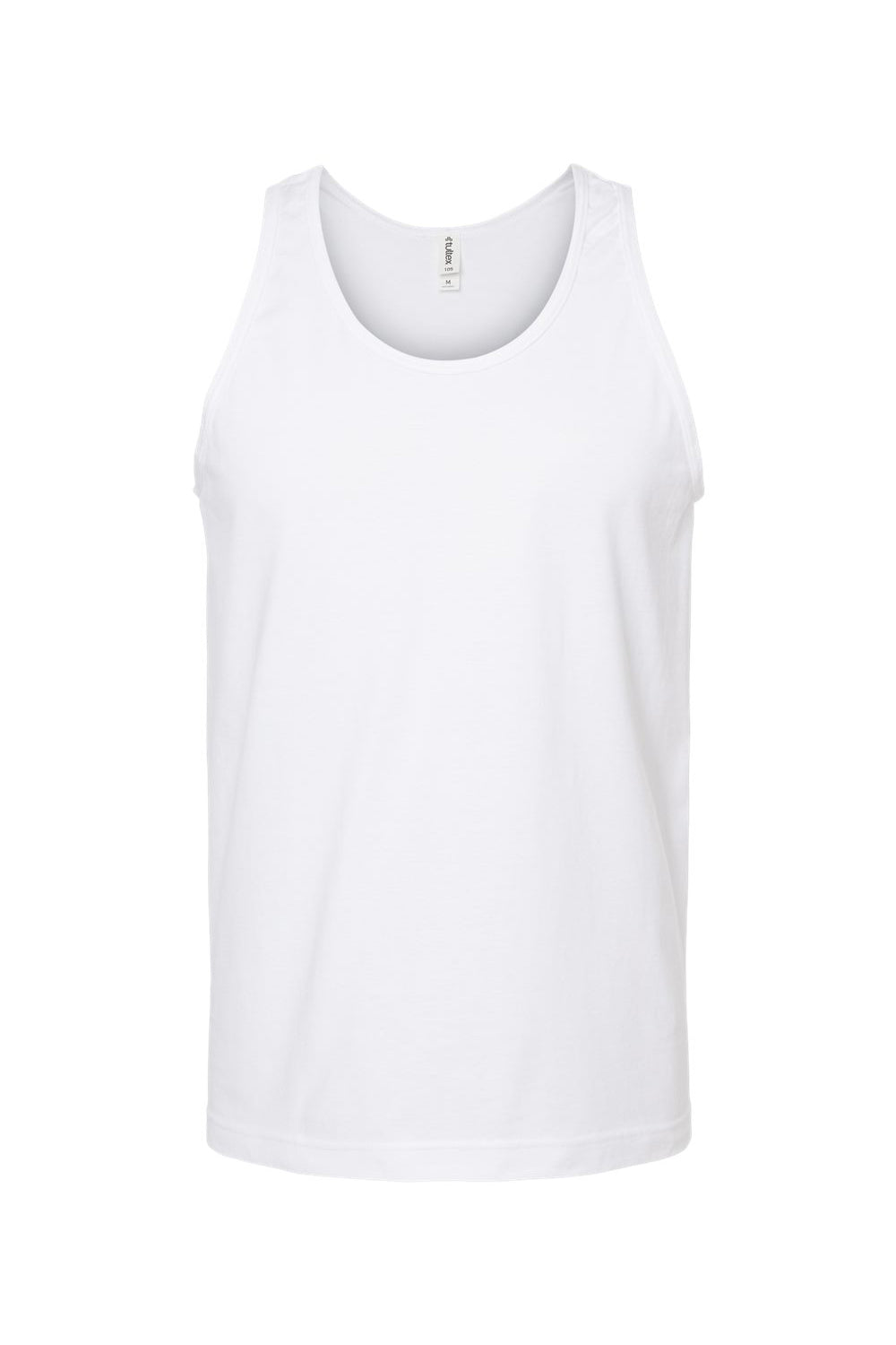 Tultex S105 Mens Fine Jersey Tank Top White Flat Front