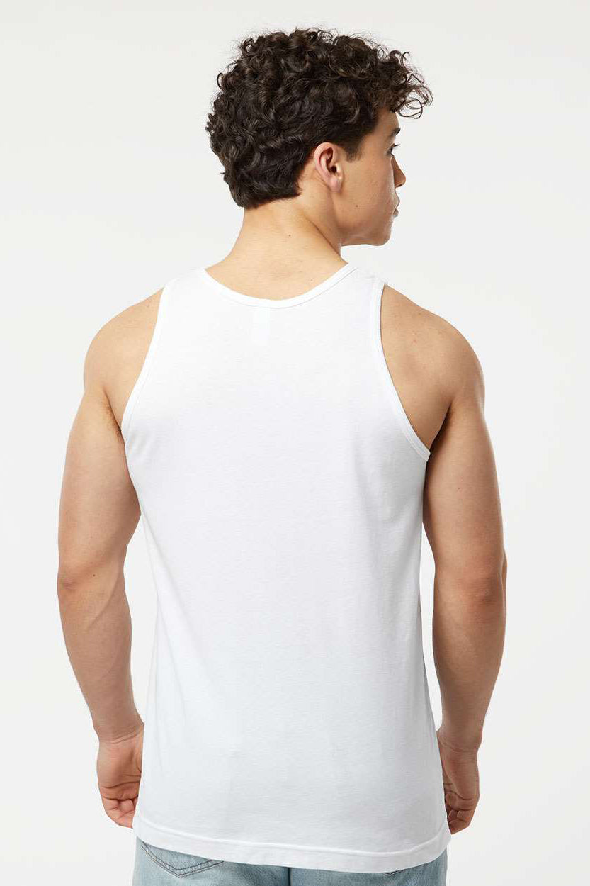 Tultex S105 Mens Fine Jersey Tank Top White Model Back