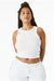Bella + Canvas 1019 Womens Micro Ribbed Racerback Tank Top White Model Front
