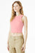 Bella + Canvas BC1019/1019 Womens Micro Ribbed Racerback Tank Top Pink Model Side