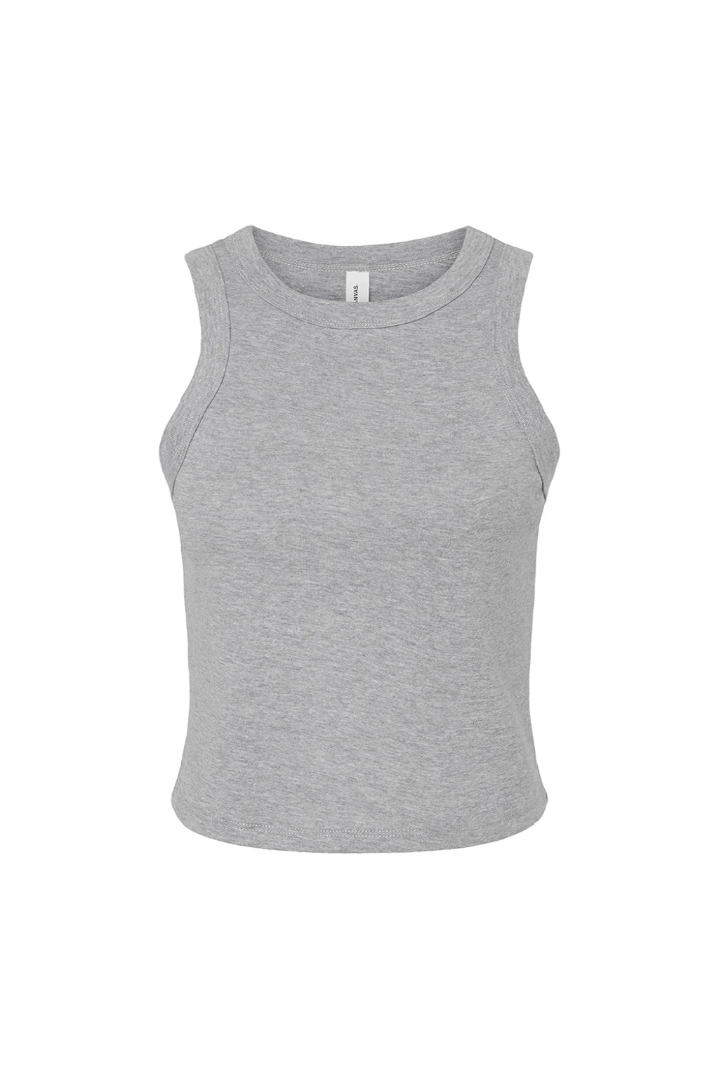 Bella + Canvas BC1019/1019 Womens Micro Ribbed Racerback Tank Top Heather Grey Flat Front