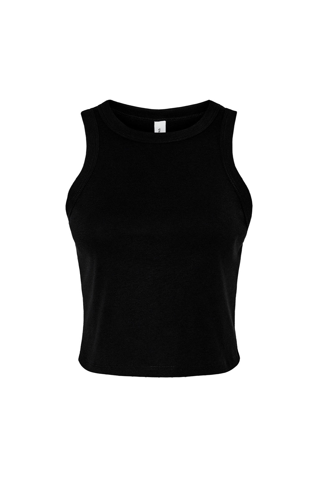 Bella + Canvas BC1019/1019 Womens Micro Ribbed Racerback Tank Top Black Flat Front