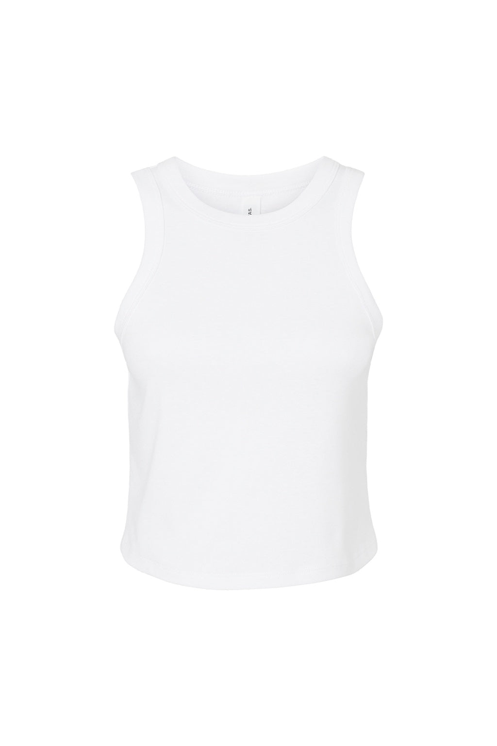 Bella + Canvas BC1019/1019 Womens Micro Ribbed Racerback Tank Top White Flat Front