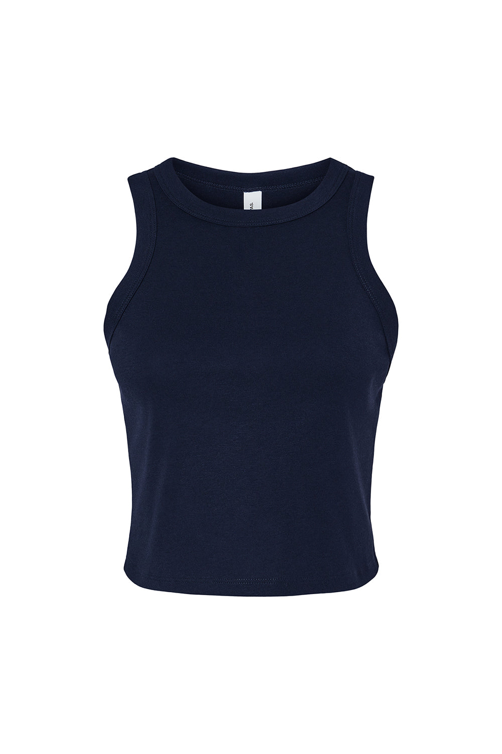 Bella + Canvas 1019 Womens Micro Ribbed Racerback Tank Top Navy Blue Flat Front