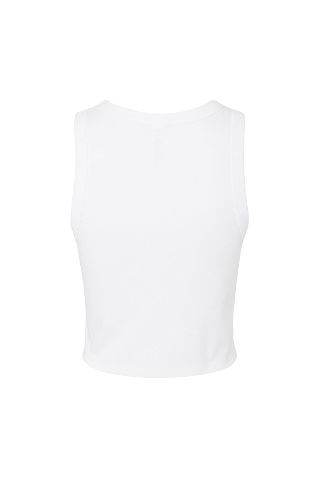 Bella + Canvas BC1019/1019 Womens Micro Ribbed Racerback Tank Top White Flat Back