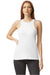 American Apparel 101CVC Womens CVC Racerneck Tank Top White Model Front