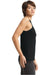 American Apparel 101CVC Womens CVC Racerneck Tank Top Black Model Side