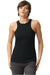 American Apparel 101CVC Womens CVC Racerneck Tank Top Black Model Front