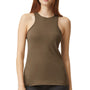 American Apparel Womens CVC Racerneck Tank Top - Heather Army Brown
