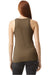 American Apparel 101CVC Womens CVC Racerneck Tank Top Heather Army Brown Model Back