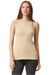 American Apparel 101CVC Womens CVC Racerneck Tank Top Heather Bone Model Front