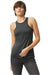 American Apparel 101CVC Womens CVC Racerneck Tank Top Heather Charcoal Grey Model Front