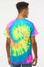 Colortone 1000 Mens Short Sleeve Crewneck T-Shirt Neon Rainbow Model Back