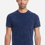 Colortone Mens Mineral Wash Short Sleeve Crewneck T-Shirt - Mineral Navy Blue - New