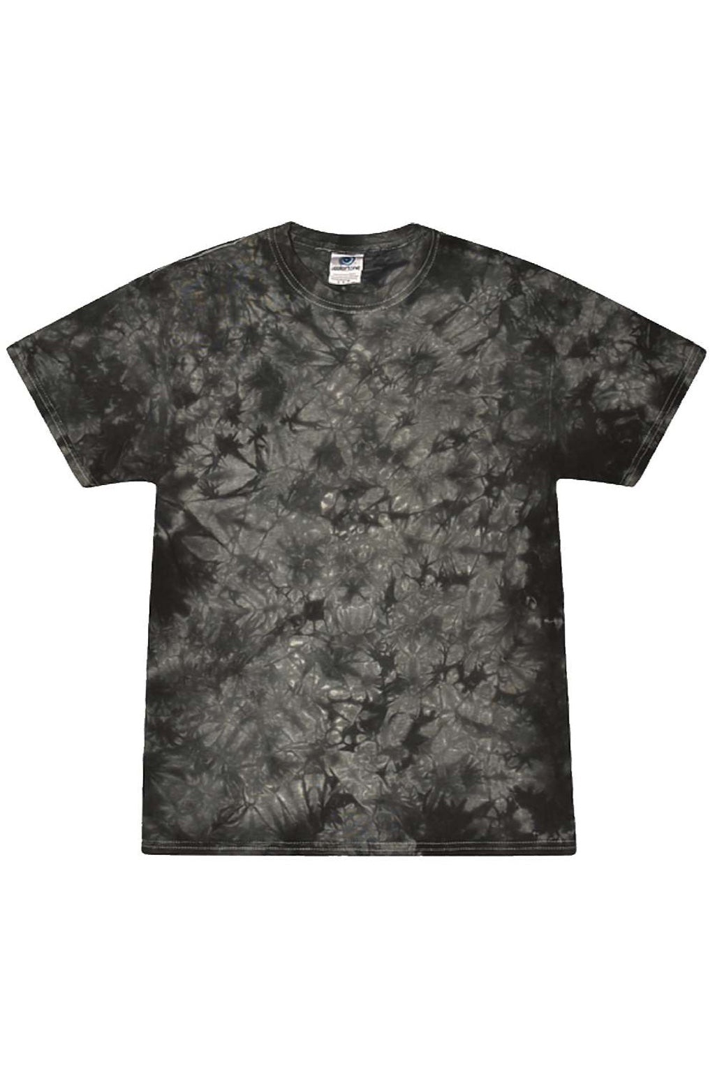Colortone 1390 Mens Crystal Wash Short Sleeve Crewneck T-Shirt Crystal Black Flat Front