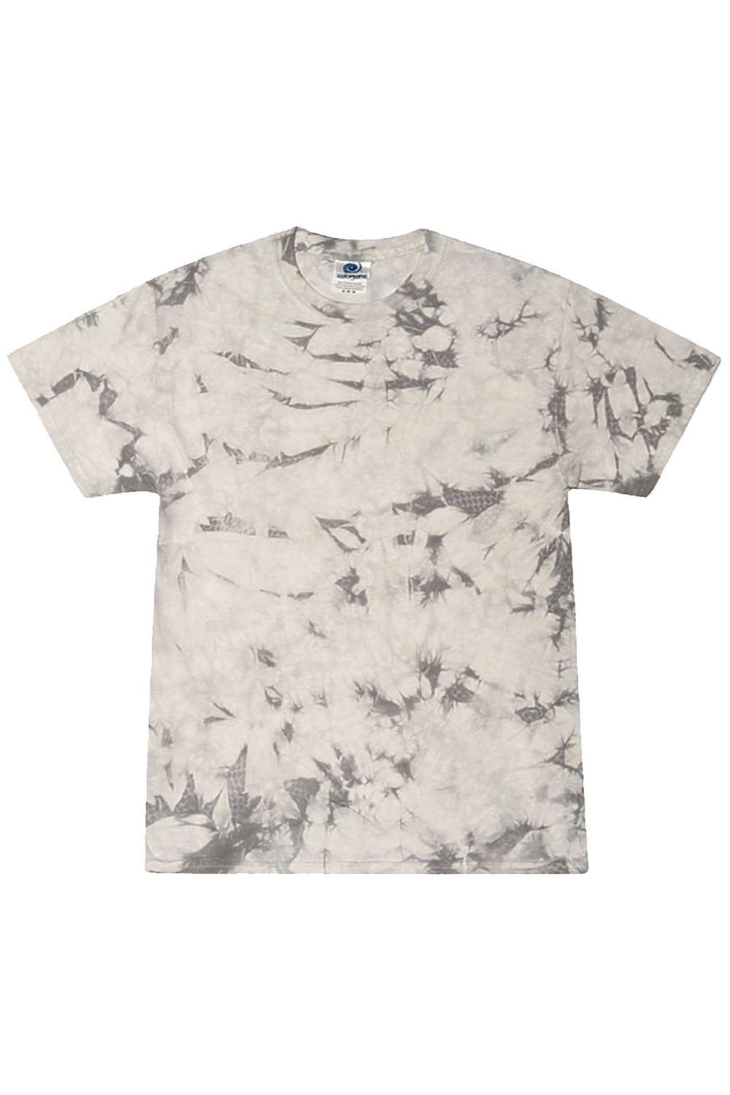 Colortone 1390 Mens Crystal Wash Short Sleeve Crewneck T-Shirt Crystal Silver Grey Flat Front