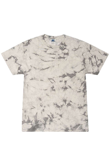 Colortone 1390 Mens Crystal Wash Short Sleeve Crewneck T-Shirt Crystal Silver Grey Flat Front