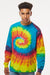 Colortone 2000 Mens Long Sleeve Crewneck T-Shirt Reactive Rainbow Model Front