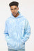 Colortone 8777 Mens Hooded Sweatshirt Hoodie w/ Pouch Pocket Lagoon Model Front