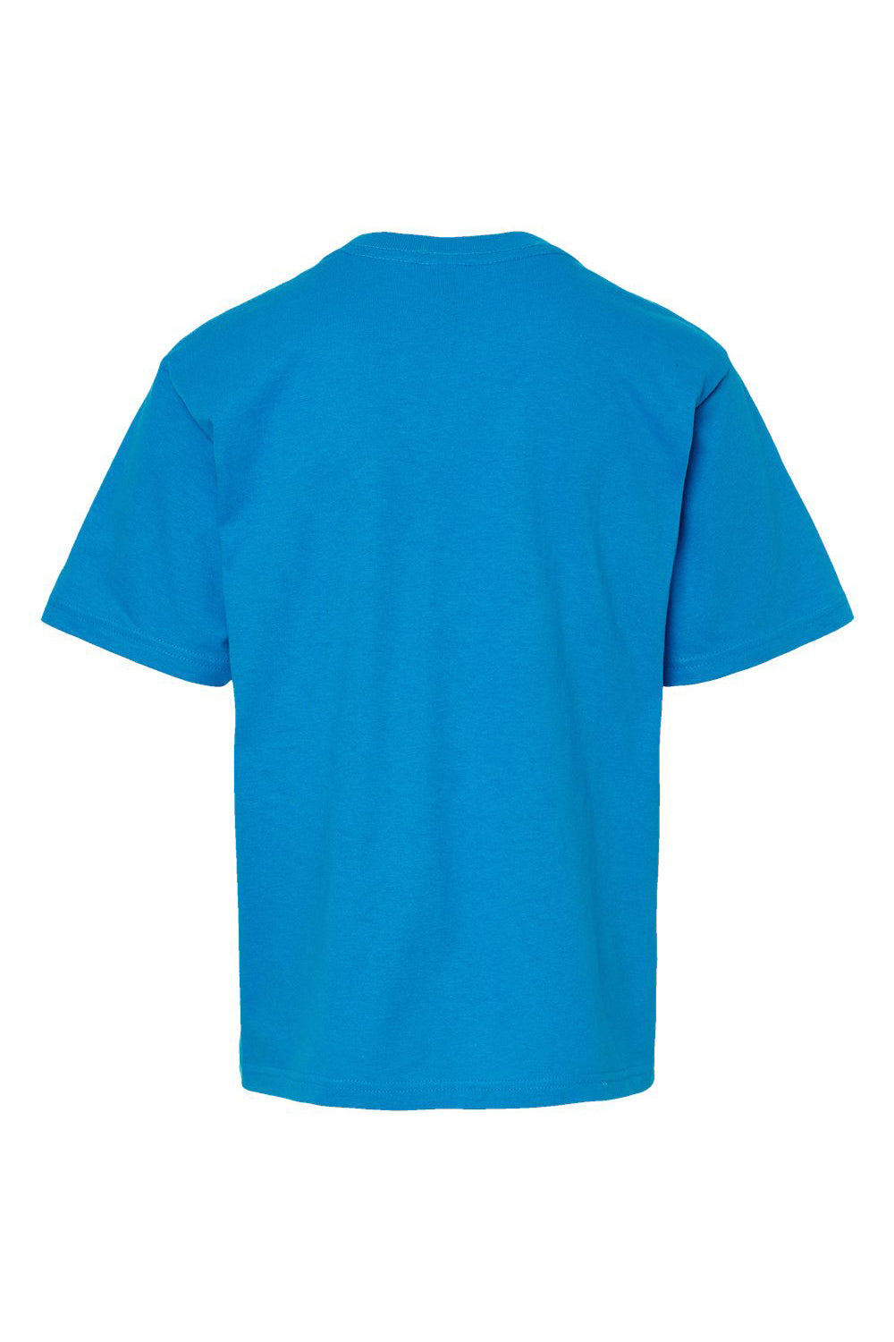 M&O 4850 Youth Gold Soft Touch Short Sleeve Crewneck T-Shirt Turquoise Blue Flat Back