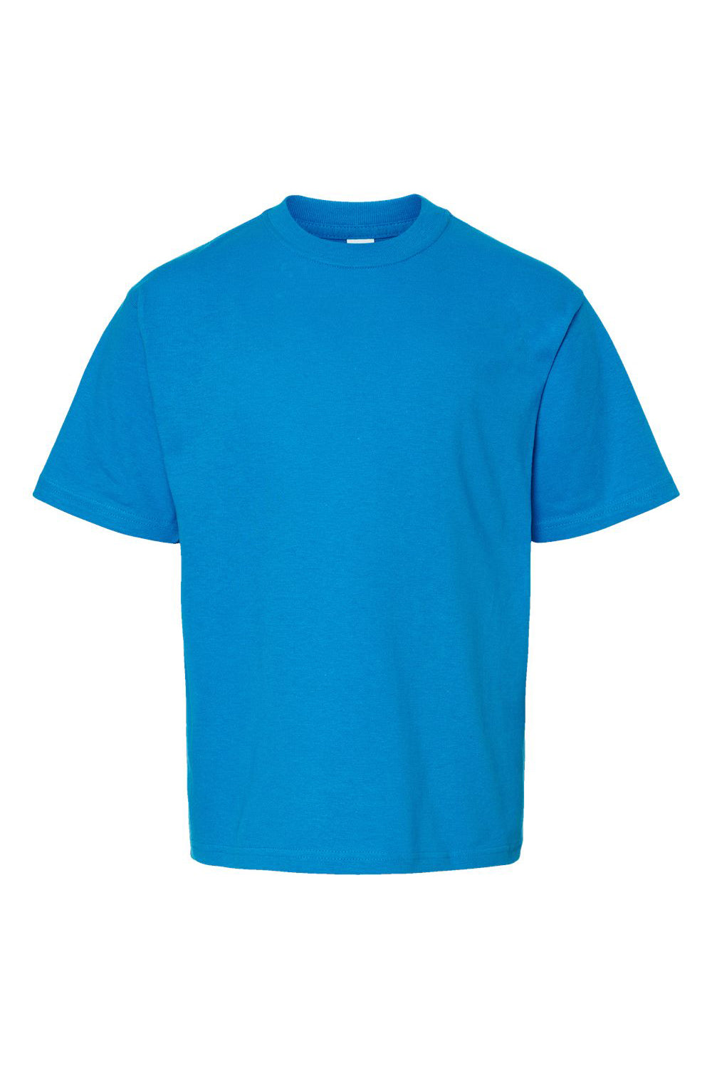 M&O 4850 Youth Gold Soft Touch Short Sleeve Crewneck T-Shirt Turquoise Blue Flat Front