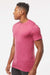 Tultex 541 Mens Premium Short Sleeve Crewneck T-Shirt Heather Cactus Flower Pink Model Side