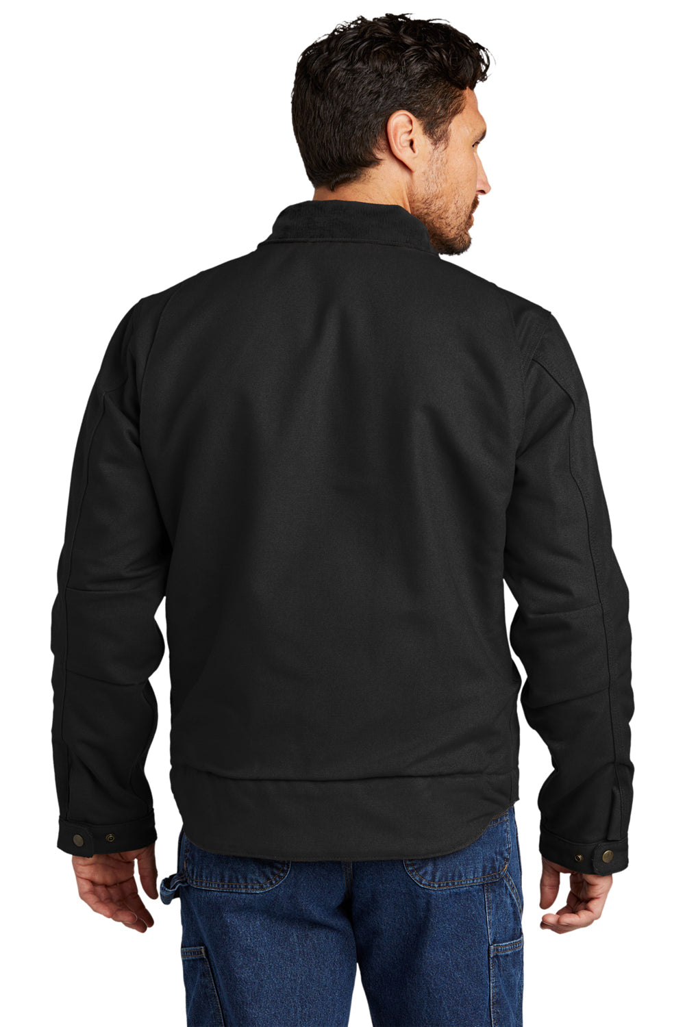 Carhartt CT103828/CTT103828 Mens Detroit Duck Wind & Water Resistant Full Zip Jacket Black Model Back