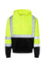 Kishigo JS154 Mens Hi-Vis Hooded Sweatshirt Hoodie w/ Pockets Lime Green Flat Front