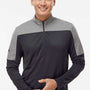 Adidas Mens Moisture Wicking 1/4 Zip Sweatshirt - Black/Grey Melange