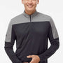 Adidas Mens Moisture Wicking 1/4 Zip Sweatshirt - Black/Grey Melange - NEW
