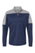 Adidas A552 Mens 1/4 Zip Sweatshirt Collegiate Navy Blue/Grey Melange Flat Front
