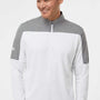 Adidas Mens Moisture Wicking 1/4 Zip Sweatshirt - White/Grey Melange