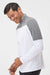 Adidas A552 Mens Moisture Wicking 1/4 Zip Sweatshirt White/Grey Melange Model Side