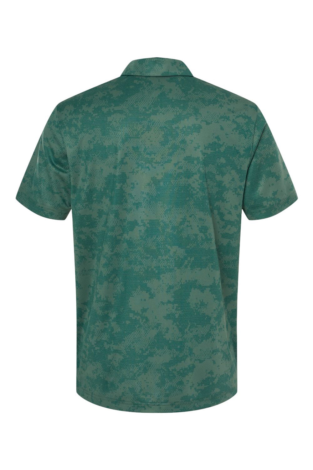 Adidas A550 Mens Camo Moisture Wicking Short Sleeve Polo Shirt Green Oxide Flat Back