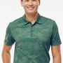 Adidas Mens Camo Moisture Wicking Short Sleeve Polo Shirt - Green Oxide - NEW
