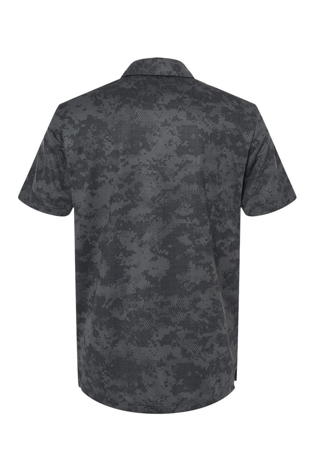 Adidas A550 Mens Camo Moisture Wicking Short Sleeve Polo Shirt Dark Grey Flat Back