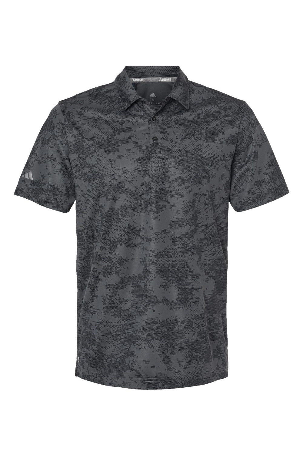 Adidas A550 Mens Camo Moisture Wicking Short Sleeve Polo Shirt Dark Grey Flat Front