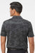 Adidas A550 Mens Camo Moisture Wicking Short Sleeve Polo Shirt Dark Grey Model Back