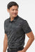 Adidas A550 Mens Camo Moisture Wicking Short Sleeve Polo Shirt Dark Grey Model Side